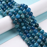 Natural Apatite Beads Strands, Round, 8mm, Hole: 1mm, about 50pcs/strand, 15.7 inch, 2Strand/Set