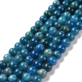 Natural Apatite Beads Strands, Round, 8mm, Hole: 1mm, about 50pcs/strand, 15.7 inch, 2Strand/Set