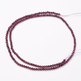 Natural Garnet Bead Strands, Grade AA, Faceted, Round, 4mm, Hole: 1mm, about 93pcs/strand, 15.5 inch, 2Strand/Set