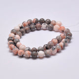 Natural Pink Zebra Jasper Beads Strands, Round, 6mm, Hole: 1mm, about 61pcs/strand, 15.2 inch, 5Strand/Set