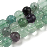 Natural Rainbow Fluorite Bead Strands, Round, 8mm, Hole: 1mm, about 48pcs/strand, 15 inch, 3Strand/Set