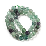 Natural Rainbow Fluorite Bead Strands, Round, 8mm, Hole: 1mm, about 48pcs/strand, 15 inch, 3Strand/Set