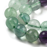 Natural Rainbow Fluorite Bead Strands, Round, 8mm, Hole: 1mm, about 48pcs/strand, 15 inch, 3Strand/Set