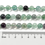 Natural Rainbow Fluorite Bead Strands, Round, 8mm, Hole: 1mm, about 48pcs/strand, 15 inch, 3Strand/Set