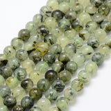 Natural Prehnite Beads Strands, Round, Grade AB, 6mm, Hole: 1mm, about 67pcs/strand, 15.3 inch(39cm), 2Strand/Set