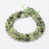 Natural Prehnite Beads Strands, Round, Grade AB, 6mm, Hole: 1mm, about 67pcs/strand, 15.3 inch(39cm), 2Strand/Set