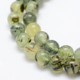 Natural Prehnite Beads Strands, Round, Grade AB, 6mm, Hole: 1mm, about 67pcs/strand, 15.3 inch(39cm), 2Strand/Set