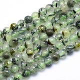 Natural Prehnite Beads Strands, Round, Grade AB, 6mm, Hole: 1mm, about 67pcs/strand, 15.3 inch(39cm), 2Strand/Set