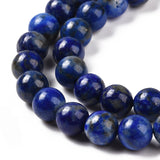 Natural Lapis Lazuli Beads Strands, Round, 6mm, Hole: 1mm, about 59~61cs/strand, 15 inch(38cm), 3Strand/Set