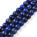 Natural Lapis Lazuli Beads Strands, Round, 6mm, Hole: 1mm, about 59~61cs/strand, 15 inch(38cm), 3Strand/Set