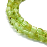 Natural Peridot Beads Strands, Faceted, Cube, 2x2x2mm, Hole: 0.6mm, about 182pcs/strand, 15.16''~15.55''(38.5~39.5cm), 2Strand/Set