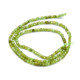 Natural Peridot Beads Strands, Faceted, Cube, 2x2x2mm, Hole: 0.6mm, about 182pcs/strand, 15.16''~15.55''(38.5~39.5cm), 2Strand/Set