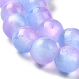 Natural Selenite Beads Strands, Grade A, Dyed, Round, Lilac, 8mm, Hole: 0.8mm, about 51~52pcs/strand, 15.16~15.35''(38.5~39cm), 2Strand/Set