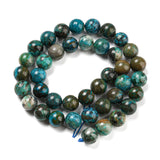 Natural Chrysocolla Beads Strands, Round, 6mm, Hole: 0.7mm, about 61pcs/strand, 15.75''~16.14''(40~41cm)