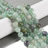 Natural Fluorite Beads Strands, Round, Grade AB, 8mm, Hole: 1mm, about 45~47pcs/strand, 15.16''(38.5cm), 5Strand/Set