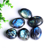 Natural Labradorite Cabochons, Oval, 20~30mm, 5pc/Set