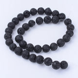 Natural Lava Rock Beads Strands, Round, 4~4.5mm, Hole: 0.8mm, about 96pcs/strand, 15.5 inch, 5Strand/Set