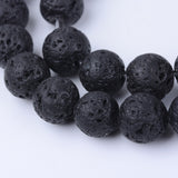 Natural Lava Rock Beads Strands, Round, 4~4.5mm, Hole: 0.8mm, about 96pcs/strand, 15.5 inch, 5Strand/Set