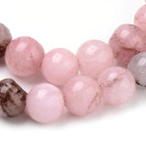 Natural Plum Blossom Jasper Beads Strands, Dyed, Round, 6~6.5mm, Hole: 1mm, about 63pcs/strand, 15.5 inch, 10Strand/Set