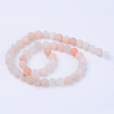 Natural Pink Aventurine Beads Strands, Frosted, Round, 8~8.5mm, Hole: 1mm, about 47pcs/strand, 15.5 inch, 5Strand/Set