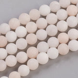 Natural Pink Aventurine Beads Strands, Frosted, Round, 8~8.5mm, Hole: 1mm, about 47pcs/strand, 15.5 inch, 5Strand/Set