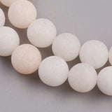 Natural Pink Aventurine Beads Strands, Frosted, Round, 8~8.5mm, Hole: 1mm, about 47pcs/strand, 15.5 inch, 5Strand/Set