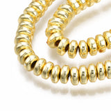 Electroplate Non-magnetic Synthetic Hematite Bead Strands, Rondelle, Golden Plated, 4x2mm, Hole: 1mm, about 180pcs/strand, 15.7 inch, 10Strand/Set