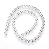 Electroplate Non-magnetic Synthetic Hematite Bead Strands, Round, Silver Plated, 3mm, Hole: 1mm, about 130~140pcs/strand, 15.7 inch, 10Strand/Set