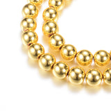 Electroplate Non-magnetic Synthetic Hematite Bead Strands, Round, Golden Plated, 8mm, Hole: 1mm, about 52pcs/strand, 15.7 inch, 10Strand/Set