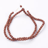 Goldstone Bead Strands, Round, 4mm, Hole: 0.5mm, about 95pcs/strand, 14.9 inch, 5Strand/Set