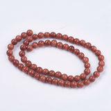 Synthetic Goldstone Bead Strands, Round, 6mm, Hole: 1mm, about 63pcs/strand, 14 inch, 5Strand/Set