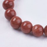 Synthetic Goldstone Bead Strands, Round, 6mm, Hole: 1mm, about 63pcs/strand, 14 inch, 5Strand/Set