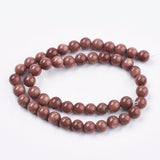 Synthetic Goldstone Bead Strands, Round, 8mm, Hole: 1mm, about 48pcs/strand, 14.9 inch, 5Strand/Set