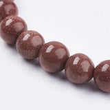 Synthetic Goldstone Bead Strands, Round, 8mm, Hole: 1mm, about 48pcs/strand, 14.9 inch, 5Strand/Set