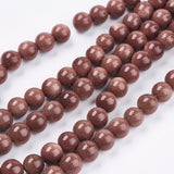 Synthetic Goldstone Bead Strands, Round, 8mm, Hole: 1mm, about 48pcs/strand, 14.9 inch, 5Strand/Set