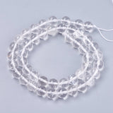 Natural Quartz Crystal Beads Strands, Rock Crystal Beads, Round, Clear, 6~6.5mm, Hole: 1mm, about 60pcs/strand, 14.5 inch, 5Strand/Set