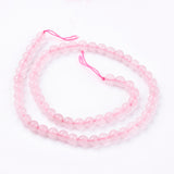 Natural Rose Quartz Bead Strands, Round, 6mm, Hole: 1mm, about 63pcs/strand, 14.9 inch, 5Strand/Set