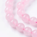 Natural Rose Quartz Bead Strands, Round, 8mm, Hole: 1mm, about 48pcs/strand, 14.9 inch, 5Strand/Set