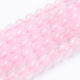 Natural Rose Quartz Bead Strands, Round, 8mm, Hole: 1mm, about 48pcs/strand, 14.9 inch, 5Strand/Set