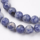 Natural Blue Spot Jasper Bead Strands, Round, 6mm, Hole: 1mm, about 61~65pcs/strand, 15 inch, 5Strands/Set