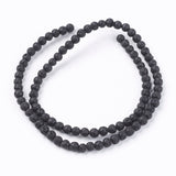 Natural Lava Rock Bead Strands, Round, 4.5mm, Hole: 0.5mm, about 86~90pcs/strand, 14.9 inch, 5Strands/Set