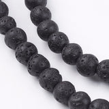 Natural Lava Rock Bead Strands, Round, 4.5mm, Hole: 0.5mm, about 86~90pcs/strand, 14.9 inch, 5Strands/Set