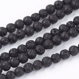 Natural Lava Rock Bead Strands, Round, 4.5mm, Hole: 0.5mm, about 86~90pcs/strand, 14.9 inch, 5Strands/Set