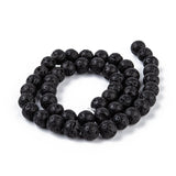 Natural Lava Rock Bead Strands, Round, 8mm, Hole: 1mm, about 50pcs/strand, 15.7 inch, 5Strands/Set