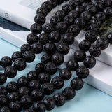 Natural Lava Rock Bead Strands, Round, 8mm, Hole: 1mm, about 50pcs/strand, 15.7 inch, 5Strands/Set