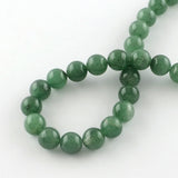 Round Natural Green Aventurine Beads Strands, 8mm, Hole: 1mm, about 46pcs/strand, 15 inch, 5Strand/Set