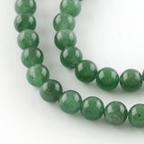 Round Natural Green Aventurine Beads Strands, 8mm, Hole: 1mm, about 46pcs/strand, 15 inch, 5Strand/Set