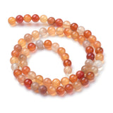 Natural Carnelian Bead Strands, Round, 4mm, Hole: 0.5mm, about 90~93pcs/strand, 15.7 inch, 5Strand/Set