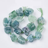 Natural Fluorite Beads Strands, Nuggets, 10~27x17~33x17~33mm, Hole: 2~3mm, about 12~15pcs/strand, 15.7 inch