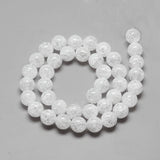 Natural Crackle Quartz Crystal Beads Strands, Round, 6mm, Hole: 1mm, about 78pcs/strand, 15.7 inch, 2Strand/Set